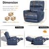 image:imageMCombo Large Lay Flat Dual Motor Power Recliner Chair with Heat and Vibration USB and Type C Ports Faux Leather Electric Recliner for Living Room Infinite Position 6199 Saddle BrownNavy Blue