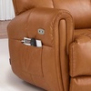 image:imageMCombo Large Lay Flat Dual Motor Power Recliner Chair with Heat and Vibration USB and Type C Ports Faux Leather Electric Recliner for Living Room Infinite Position 6199 Saddle BrownSaddle Brown