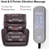 image:imageMCombo Large Lay Flat Dual Motor Power Recliner Chair with Heat and Vibration USB and Type C Ports Faux Leather Electric Recliner for Living Room Infinite Position 6199 Saddle BrownDark Brown