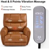 image:imageMCombo Large Lay Flat Dual Motor Power Recliner Chair with Heat and Vibration USB and Type C Ports Faux Leather Electric Recliner for Living Room Infinite Position 6199 Saddle BrownSaddle Brown