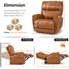 image:imageMCombo Large Lay Flat Dual Motor Power Recliner Chair with Heat and Vibration USB and Type C Ports Faux Leather Electric Recliner for Living Room Infinite Position 6199 Saddle BrownSaddle Brown