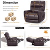 image:imageMCombo Large Lay Flat Dual Motor Power Recliner Chair with Heat and Vibration USB and Type C Ports Faux Leather Electric Recliner for Living Room Infinite Position 6199 Saddle BrownDark Brown