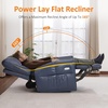 image:imageMCombo Large Lay Flat Dual Motor Power Recliner Chair with Heat and Vibration USB and Type C Ports Faux Leather Electric Recliner for Living Room Infinite Position 6199 Saddle BrownNavy Blue