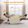 image:imageMCombo Large Lay Flat Dual Motor Power Recliner Chair with Heat and Vibration USB and Type C Ports Faux Leather Electric Recliner for Living Room Infinite Position 6199 Saddle BrownMilk White