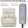 image:imageMCombo Large Lay Flat Dual Motor Power Recliner Chair with Heat and Vibration USB and Type C Ports Faux Leather Electric Recliner for Living Room Infinite Position 6199 Saddle BrownMilk White