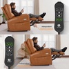 image:imageMCombo Large Lay Flat Dual Motor Power Recliner Chair with Heat and Vibration USB and Type C Ports Faux Leather Electric Recliner for Living Room Infinite Position 6199 Saddle BrownSaddle Brown