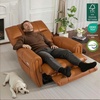 image:imageMCombo Large Lay Flat Dual Motor Power Recliner Chair with Heat and Vibration USB and Type C Ports Faux Leather Electric Recliner for Living Room Infinite Position 6199 Saddle BrownSaddle Brown