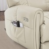 image:imageMCombo Large Lay Flat Dual Motor Power Recliner Chair with Heat and Vibration USB and Type C Ports Faux Leather Electric Recliner for Living Room Infinite Position 6199 Saddle BrownMilk White