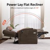image:imageMCombo Lay Flat Dual Motor Power Lift Recliner Chair with Massage amp Dual Heating Arm Storage Extended Footrest USB AC Ports amp Cup Holders Infinite Position for Elderly Fabric LC002 NavyBrown
