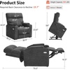image:imageMCombo Lay Flat Dual Motor Power Lift Recliner Chair with Massage amp Dual Heating Arm Storage Extended Footrest USB AC Ports amp Cup Holders Infinite Position for Elderly Fabric LC002 NavyGrey