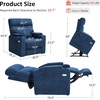 image:imageMCombo Lay Flat Dual Motor Power Lift Recliner Chair with Massage amp Dual Heating Arm Storage Extended Footrest USB AC Ports amp Cup Holders Infinite Position for Elderly Fabric LC002 NavyNavy
