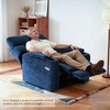 image:imageMCombo Lay Flat Dual Motor Power Lift Recliner Chair with Massage amp Dual Heating Arm Storage Extended Footrest USB AC Ports amp Cup Holders Infinite Position for Elderly Fabric LC002 NavyNavy