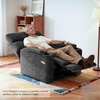 image:imageMCombo Lay Flat Dual Motor Power Lift Recliner Chair with Massage amp Dual Heating Arm Storage Extended Footrest USB AC Ports amp Cup Holders Infinite Position for Elderly Fabric LC002 NavyGrey