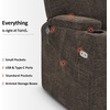 image:imageMCombo Lay Flat Dual Motor Power Lift Recliner Chair with Massage amp Dual Heating Arm Storage Extended Footrest USB AC Ports amp Cup Holders Infinite Position for Elderly Fabric LC002 NavyBrown