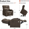 image:imageMCombo Lay Flat Dual Motor Power Lift Recliner Chair with Massage amp Dual Heating Arm Storage Extended Footrest USB AC Ports amp Cup Holders Infinite Position for Elderly Fabric LC002 NavyBrown