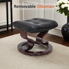 image:imageMCombo Manual Swivel Recliner with Ottoman Chair Ottoman Set for RV Small Spaces Living Room Bedroom Office 9019 4919 Faux Leather Cream WhiteBlack