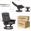 image:imageMCombo Manual Swivel Recliner with Ottoman Chair Ottoman Set for RV Small Spaces Living Room Bedroom Office 9019 4919 Faux Leather Cream WhiteDark Grey