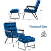 image:imageMCombo Modern Accent Chair Velvet Club Chair Upholstered Armchair for Small Space Living Room amp Office Reception Fabric 4747 4750 Chair BrownBlue