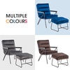 image:imageMCombo Modern Accent Chair Velvet Club Chair Upholstered Armchair for Small Space Living Room amp Office Reception Fabric 4747 4750 Chair BrownBlue