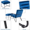 image:imageMCombo Modern Accent Chair Velvet Club Chair Upholstered Armchair for Small Space Living Room amp Office Reception Fabric 4747 4750 Chair BrownBlue