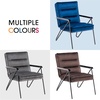 image:imageMCombo Modern Accent Chair Velvet Club Chair Upholstered Armchair for Small Space Living Room amp Office Reception Fabric 4747 4750 Chair BrownBlue