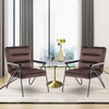 image:imageMCombo Modern Accent Chair Velvet Club Chair Upholstered Armchair for Small Space Living Room amp Office Reception Fabric 4747 4750 Chair BrownBrown