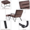 image:imageMCombo Modern Accent Chair Velvet Club Chair Upholstered Armchair for Small Space Living Room amp Office Reception Fabric 4747 4750 Chair BrownBrown