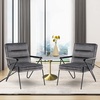 image:imageMCombo Modern Accent Chair Velvet Club Chair Upholstered Armchair for Small Space Living Room amp Office Reception Fabric 4747 4750 Chair BrownDark Grey