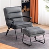 image:imageMCombo Modern Accent Chair Velvet Club Chair Upholstered Armchair for Small Space Living Room amp Office Reception Fabric 4747 4750 Chair BrownDark Grey