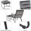 image:imageMCombo Modern Accent Chair Velvet Club Chair Upholstered Armchair for Small Space Living Room amp Office Reception Fabric 4747 4750 Chair BrownDark Grey