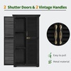 image:imageMCombo Outdoor Storage Cabinet Wooden Storage Shed with Latch Outside Garden Tool Shed with 2 Doors for Patio Yard Lawn 0808 Natural MediumBlack