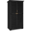 image:imageMCombo Outdoor Storage Cabinet Wooden Storage Shed with Latch Outside Garden Tool Shed with 2 Doors for Patio Yard Lawn 0808 Natural MediumBlack