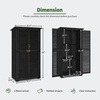 image:imageMCombo Outdoor Storage Cabinet Wooden Storage Shed with Latch Outside Garden Tool Shed with 2 Doors for Patio Yard Lawn 0808 Natural MediumBlack