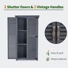 image:imageMCombo Outdoor Storage Cabinet Wooden Storage Shed with Latch Outside Garden Tool Shed with 2 Doors for Patio Yard Lawn 0808 Natural MediumGray