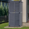 image:imageMCombo Outdoor Storage Cabinet Wooden Storage Shed with Latch Outside Garden Tool Shed with 2 Doors for Patio Yard Lawn 0808 Natural MediumGray