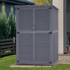 image:imageMCombo Outdoor Storage Cabinet Wooden Storage Shed with Latch Outside Garden Tool Shed with 2 Doors for Patio Yard Lawn 0808 Natural MediumGray