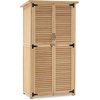image:imageMCombo Outdoor Storage Cabinet Wooden Storage Shed with Latch Outside Garden Tool Shed with 2 Doors for Patio Yard Lawn 0808 Natural MediumNatural