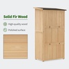 image:imageMCombo Outdoor Storage Cabinet Wooden Storage Shed with Latch Outside Garden Tool Shed with 2 Doors for Patio Yard Lawn 0808 Natural MediumNatural