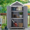 image:imageMCombo Outdoor Storage Cabinet with 2 Shelves Outside Storage Shed with Floor Wooden Garden Tool Shed with Latch for Yard Deck Lawn 1000Gray