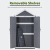 image:imageMCombo Outdoor Storage Cabinet with 2 Shelves Outside Storage Shed with Floor Wooden Garden Tool Shed with Latch for Yard Deck Lawn 1000Gray
