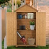 image:imageMCombo Outdoor Storage Cabinet with 2 Shelves Outside Storage Shed with Floor Wooden Garden Tool Shed with Latch for Yard Deck Lawn 1000Natural