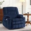 image:imageMCombo Oversized Power Lift Recliner Chair for Elderly Dual Motor Lift Chair with Heat and Massage Lay Flat Lift Chair for Big and Tall Cup Holders Fabric R7891 Dark Gray LargeWideNavy Blue