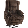 image:imageMCombo Oversized Power Lift Recliner Chair for Elderly Dual Motor Lift Chair with Heat and Massage Lay Flat Lift Chair for Big and Tall Cup Holders Fabric R7891 Dark Gray LargeWideCoffee