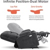 image:imageMCombo Oversized Power Lift Recliner Chair for Elderly Dual Motor Lift Chair with Heat and Massage Lay Flat Lift Chair for Big and Tall Cup Holders Fabric R7891 Dark Gray LargeWideDark Gray