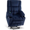 image:imageMCombo Oversized Power Lift Recliner Chair for Elderly Dual Motor Lift Chair with Heat and Massage Lay Flat Lift Chair for Big and Tall Cup Holders Fabric R7891 Dark Gray LargeWideNavy Blue