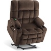 image:imageMCombo Oversized Power Lift Recliner Chair for Elderly Dual Motor Lift Chair with Heat and Massage Lay Flat Lift Chair for Big and Tall Cup Holders Fabric R7891 Dark Gray LargeWideCoffee