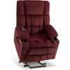 image:imageMCombo Oversized Power Lift Recliner Chair for Elderly Dual Motor Lift Chair with Heat and Massage Lay Flat Lift Chair for Big and Tall Cup Holders Fabric R7891 Dark Gray LargeWideBurgundy