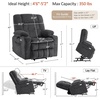 image:imageMCombo Oversized Power Lift Recliner Chair for Elderly Dual Motor Lift Chair with Heat and Massage Lay Flat Lift Chair for Big and Tall Cup Holders Fabric R7891 Dark Gray LargeWideDark Gray