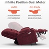 image:imageMCombo Oversized Power Lift Recliner Chair for Elderly Dual Motor Lift Chair with Heat and Massage Lay Flat Lift Chair for Big and Tall Cup Holders Fabric R7891 Dark Gray LargeWideBurgundy