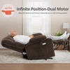 image:imageMCombo Oversized Power Lift Recliner Chair for Elderly Dual Motor Lift Chair with Heat and Massage Lay Flat Lift Chair for Big and Tall Cup Holders Fabric R7891 Dark Gray LargeWideCoffee